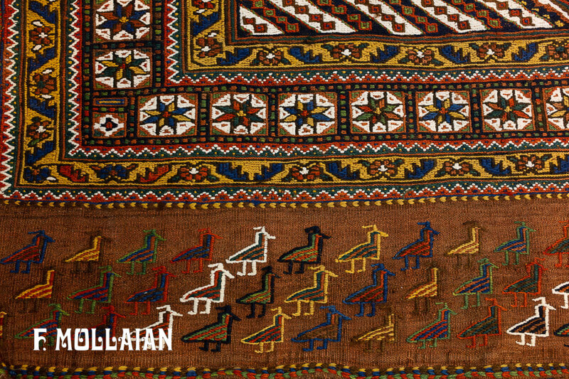 Antico Persiano Afshari Sumak kilim con disegno Tribale n°:49404343